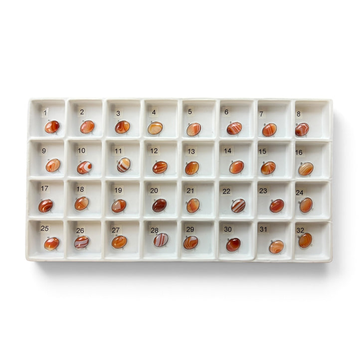 Pre Shop Preview Choose Your Own Red Banded Agate Oval – Silver