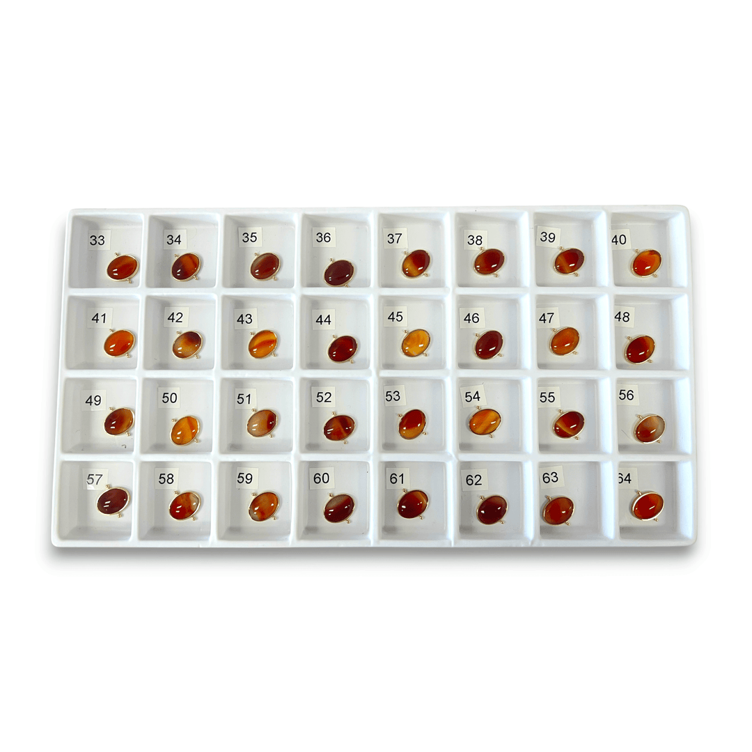 Choose Your Own Banded Red Agate Oval – Gold