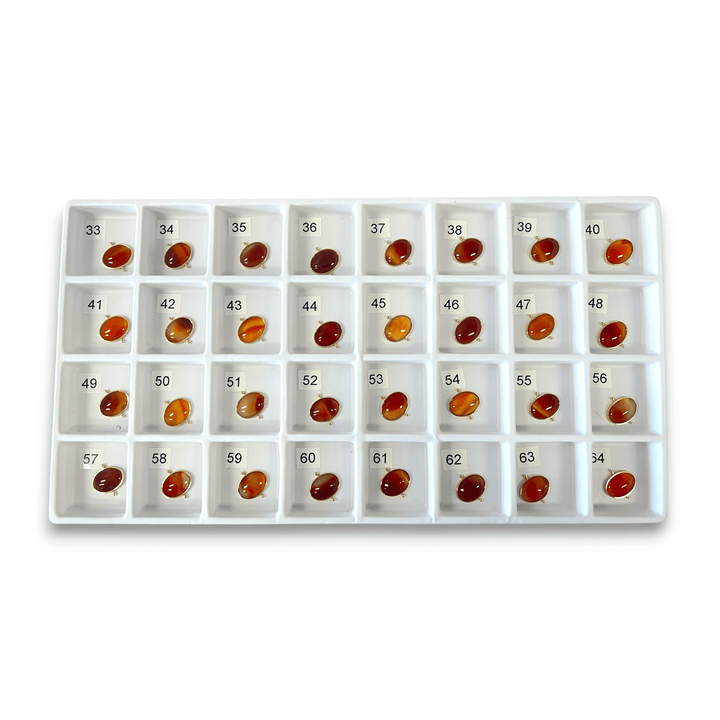 Choose Your Own Banded Red Agate Oval – Gold