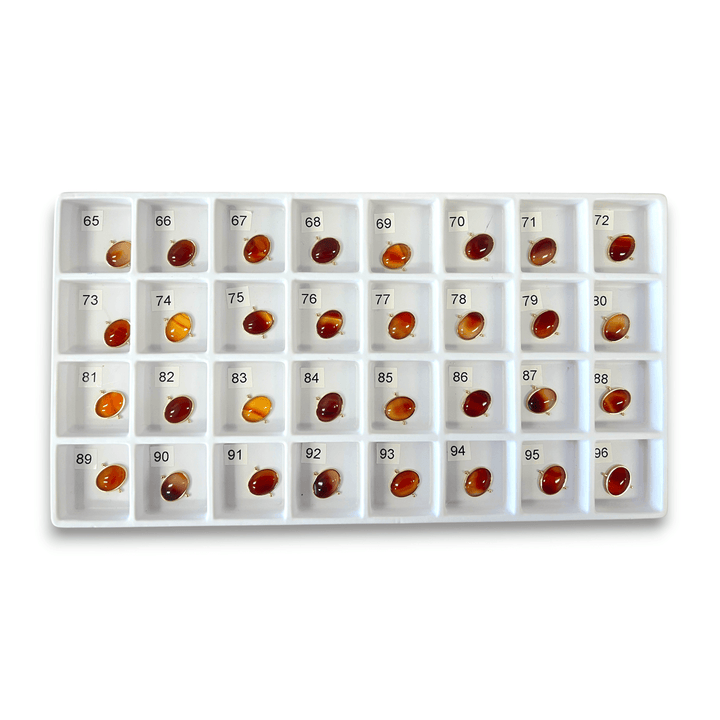 Choose Your Own Banded Red Agate Oval – Gold