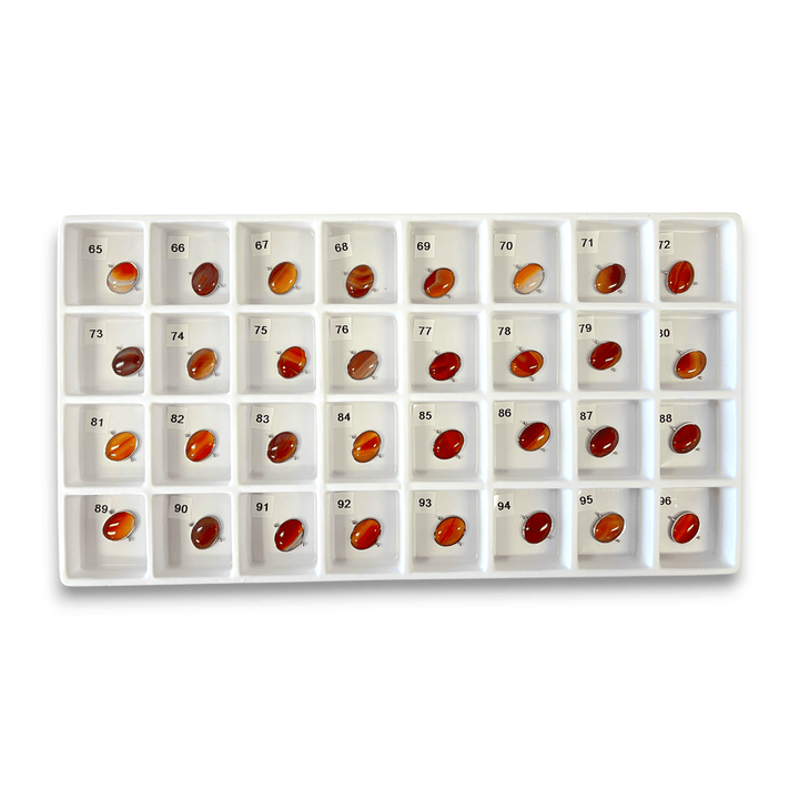 Choose Your Own Banded Red Agate Oval – Silver