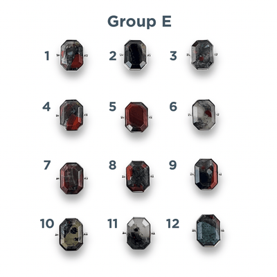 CHOOSE YOUR OWN Silver Bloodstone Octangle Crystal Element – Groups A-E