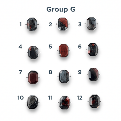 CHOOSE YOUR OWN Silver Bloodstone Octangle Crystal Element – Groups F-J