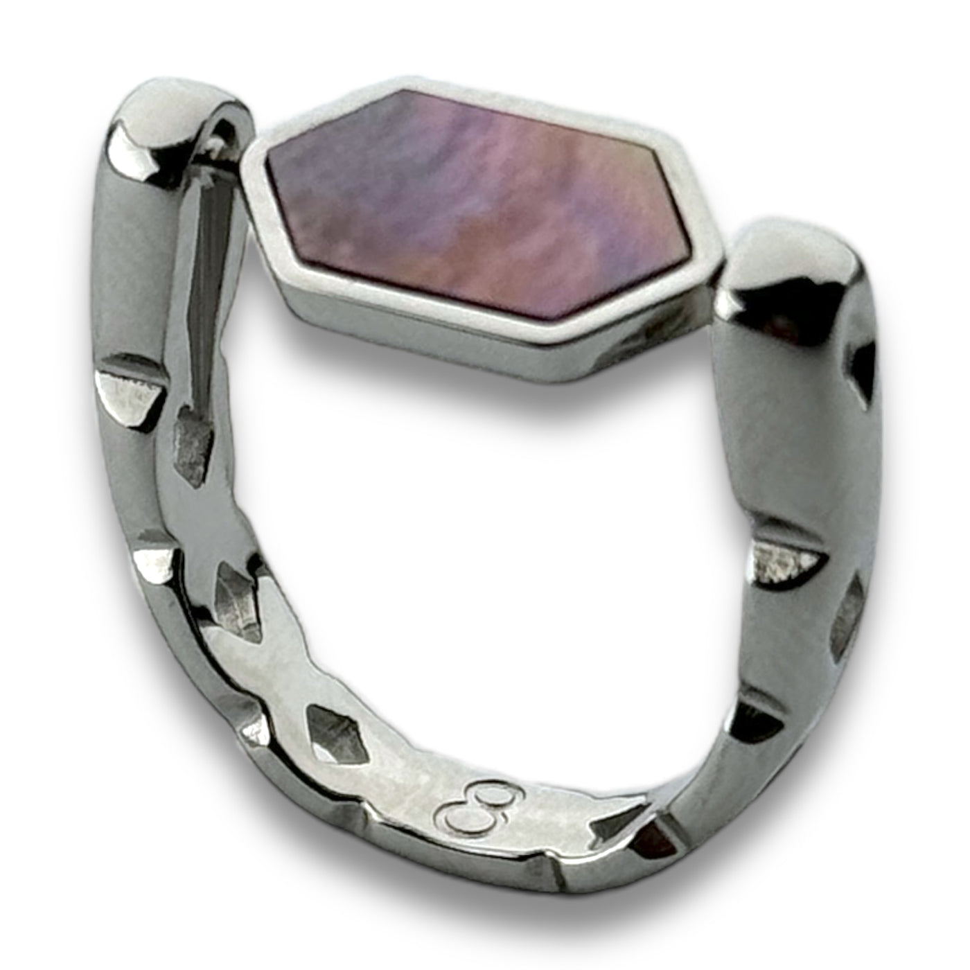 CrownCut Crystal Hexbar Fidget Ring – Neutrals