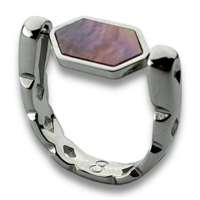 CrownCut Crystal Hexbar Fidget Ring – Neutrals