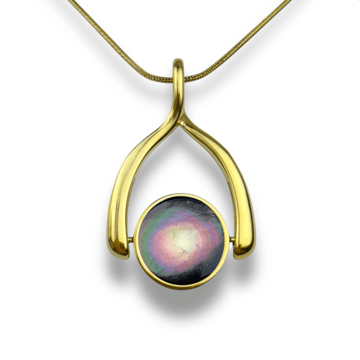 Round Crystal Wishbone Necklace