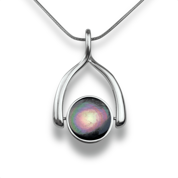 Round Crystal Wishbone Necklace
