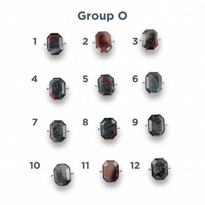 CHOOSE YOUR OWN Silver Bloodstone Octangle Crystal Element – Groups K-O