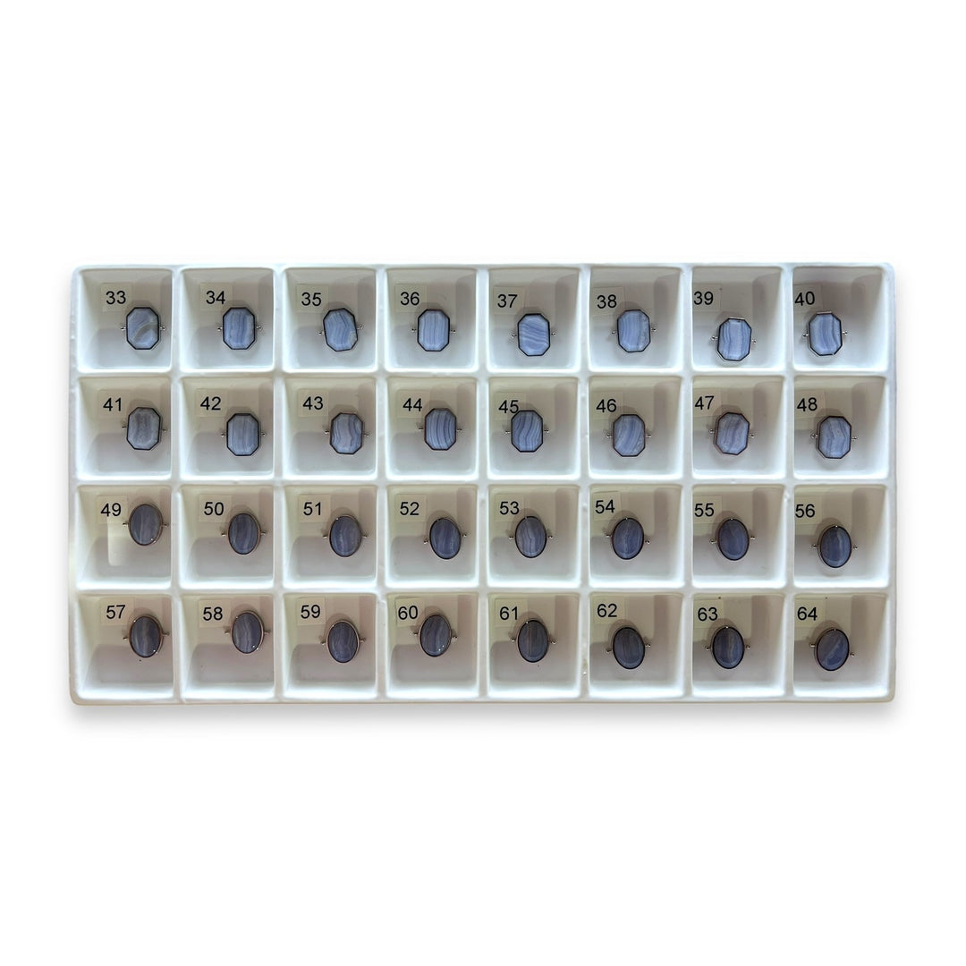 Choose Your Own Blue Lace Agate Octangle & Oval – Silver