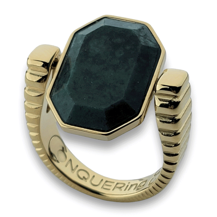 Gold ViaDeco™ Octangle™ Crystal Fidget Ring
