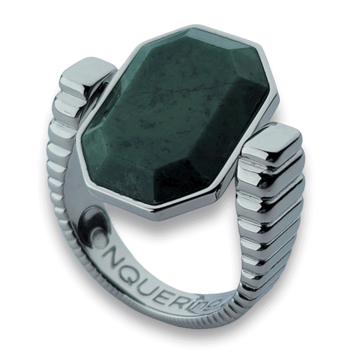 Silver ViaDeco™ Octangle™ Crystal Fidget Ring