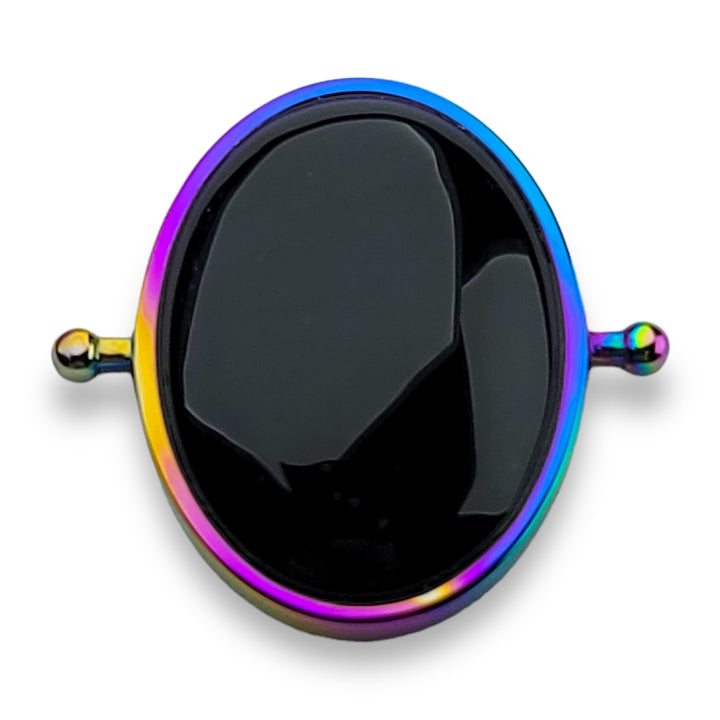 Rainbow Oval Crystal Element