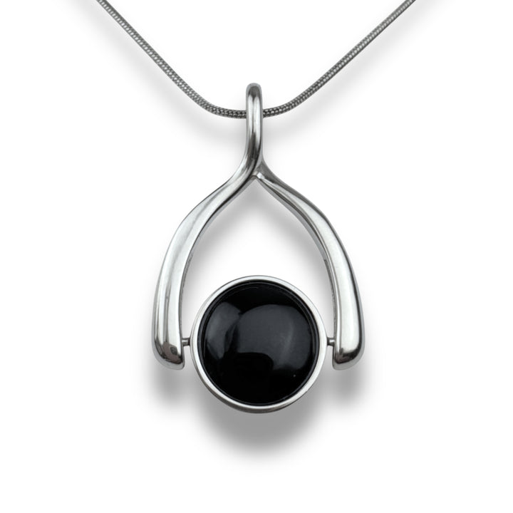 Round Crystal Wishbone Necklace