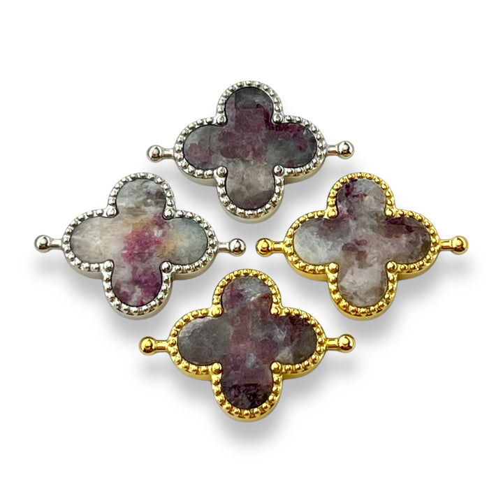 Pink Tourmaline Quatrefoil Crystal Element