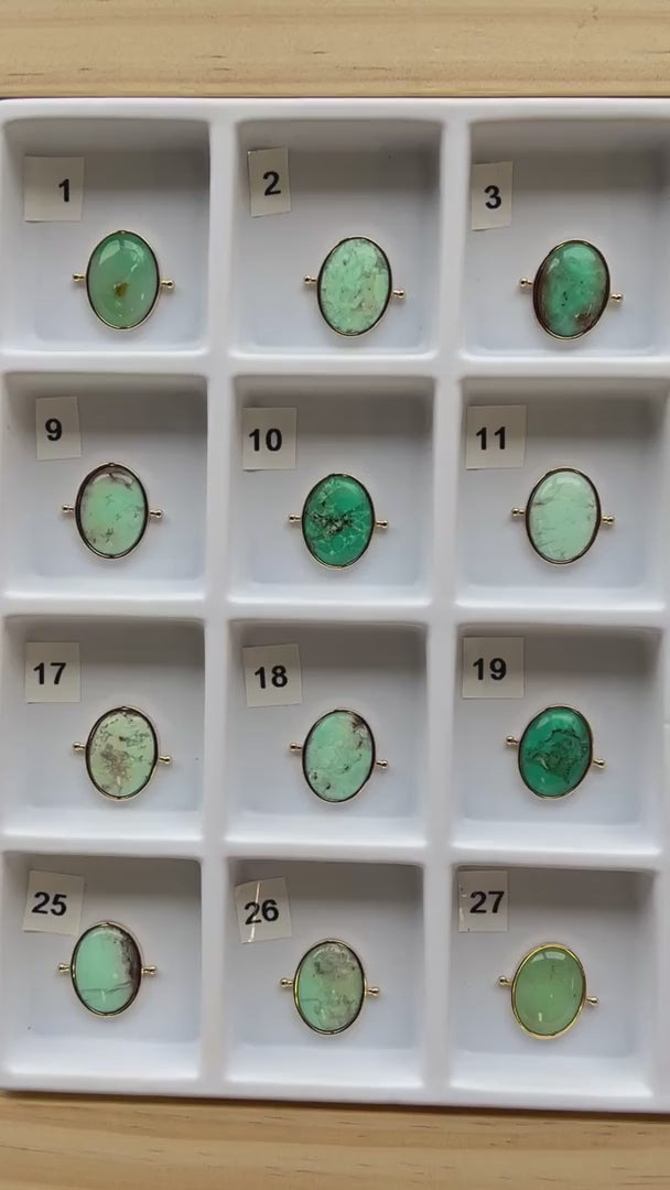 Choose Your Own Chrysoprase Oval – Gold