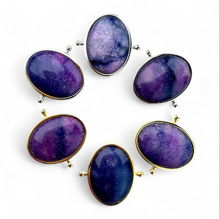 Purple Jade Oval Crystal Element