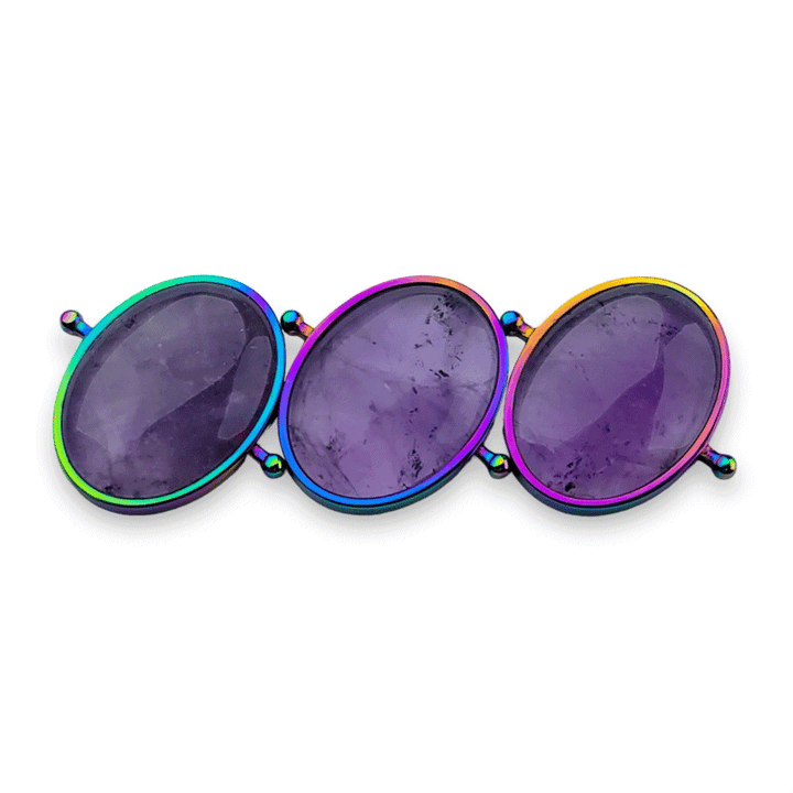 Rainbow Oval Crystal Element