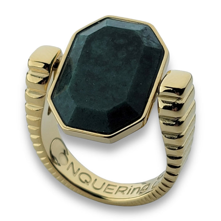 Gold ViaDeco™ Octangle™ Crystal Fidget Ring