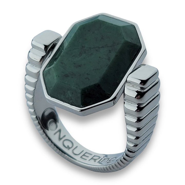 Silver ViaDeco™ Octangle™ Crystal Fidget Ring