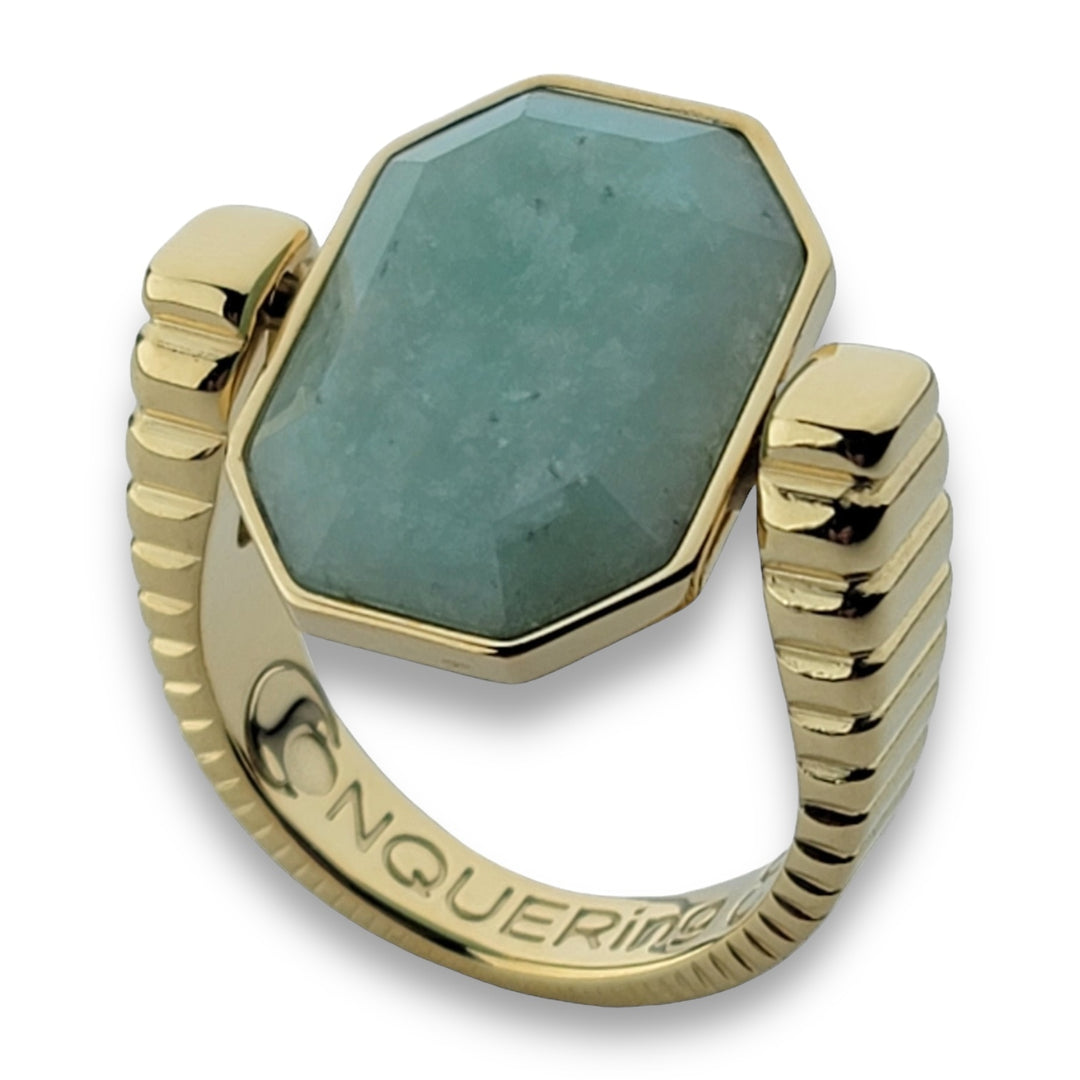 Gold ViaDeco™ Octangle™ Crystal Fidget Ring