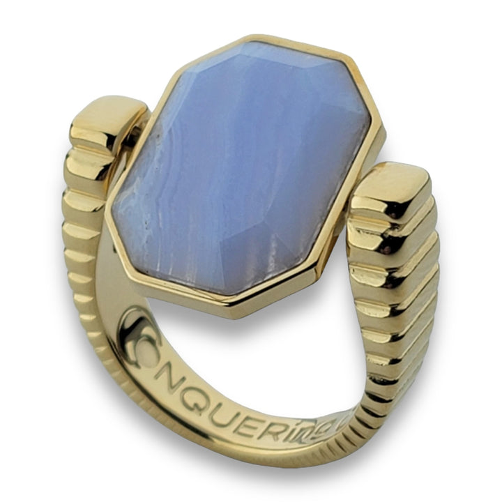 Gold ViaDeco™ Octangle™ Crystal Fidget Ring