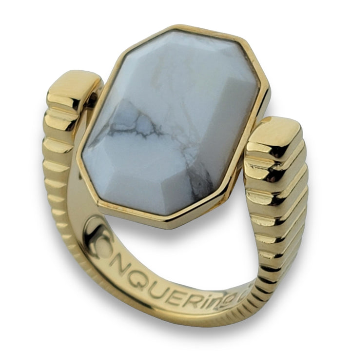 Gold ViaDeco™ Octangle™ Crystal Fidget Ring