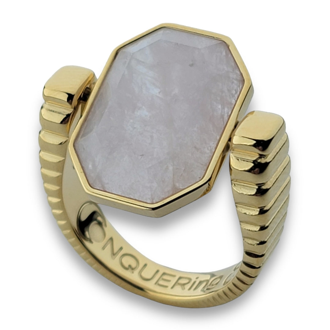 Gold ViaDeco™ Octangle™ Crystal Fidget Ring