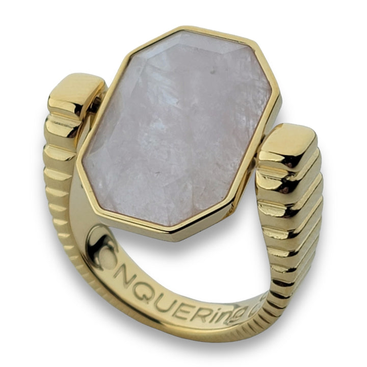 Gold ViaDeco™ Octangle™ Crystal Fidget Ring