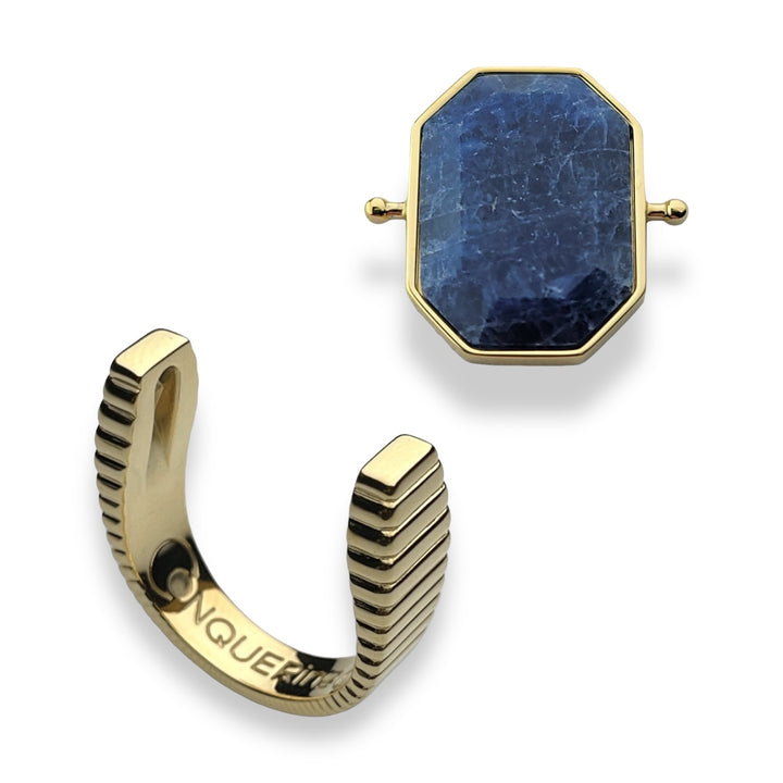 Gold ViaDeco™ Octangle™ Crystal Fidget Ring