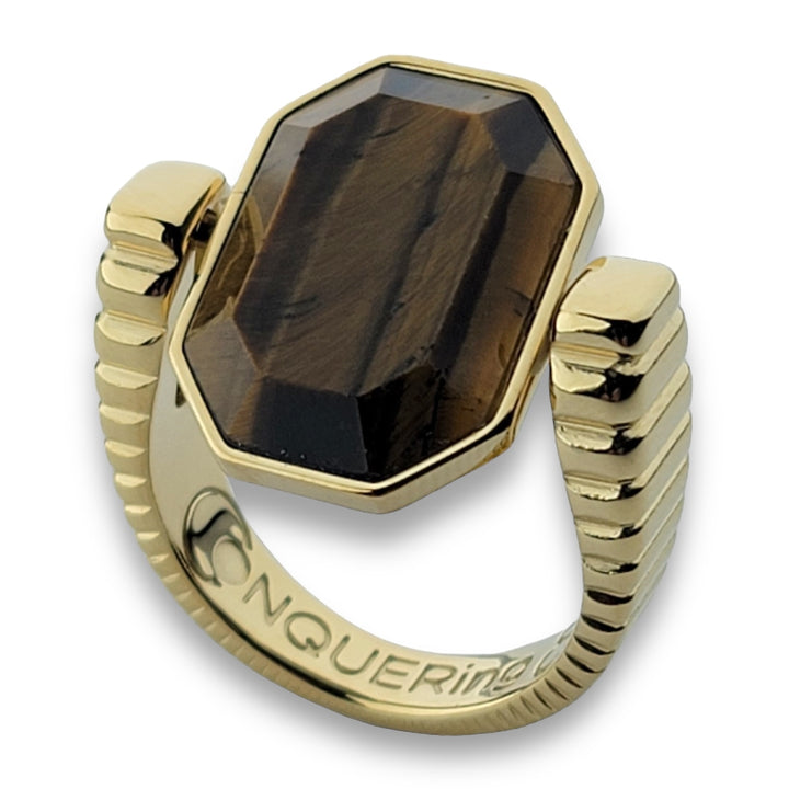 Gold ViaDeco™ Octangle™ Crystal Fidget Ring