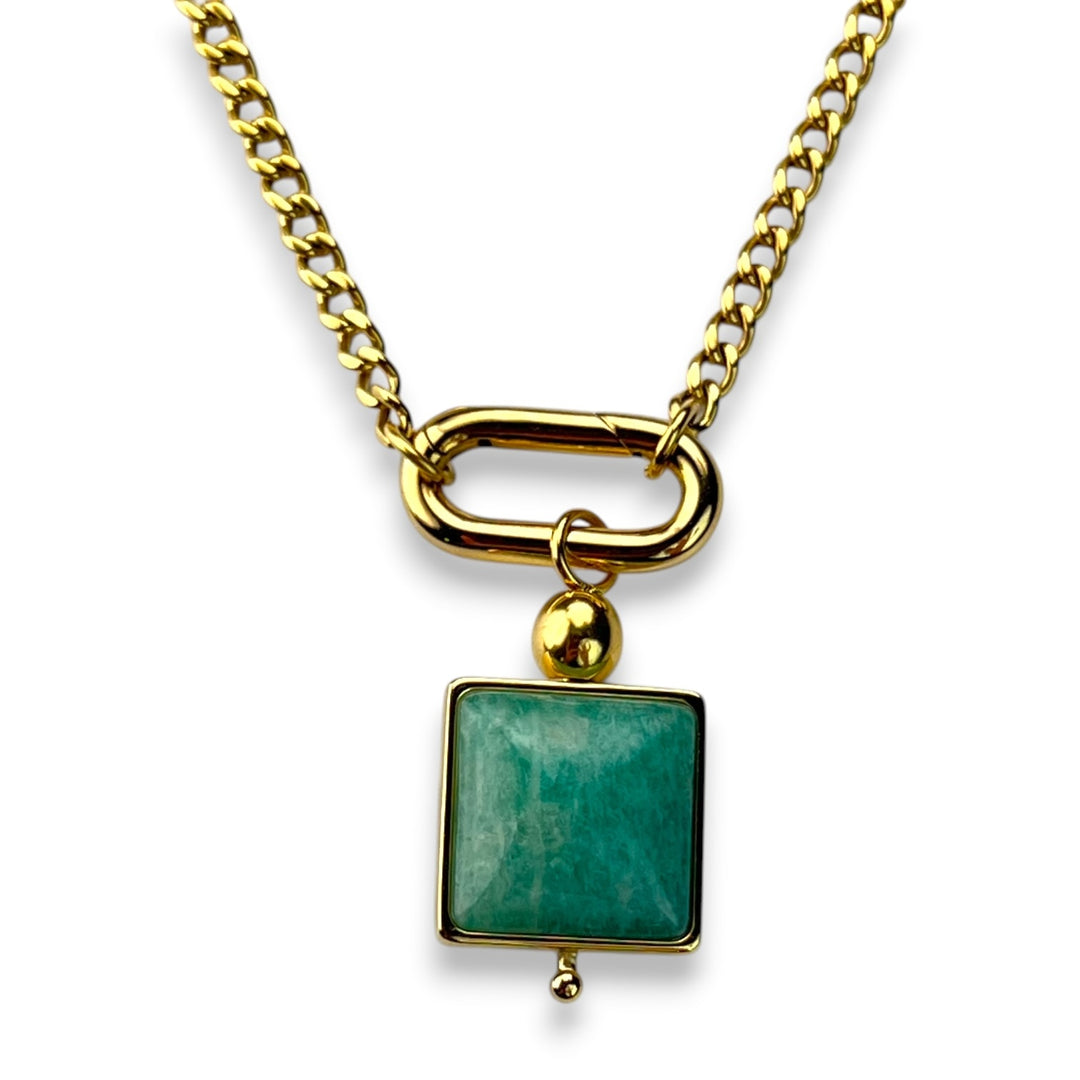 MiraLink™ of the Month - 1 Cushion Element on Curb Necklace