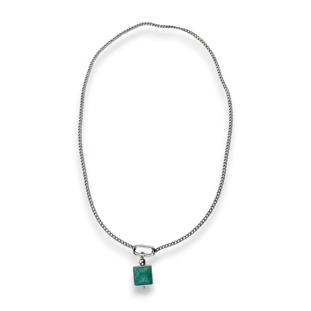 MiraLink™ of the Month - 1 Cushion Element on Curb Necklace