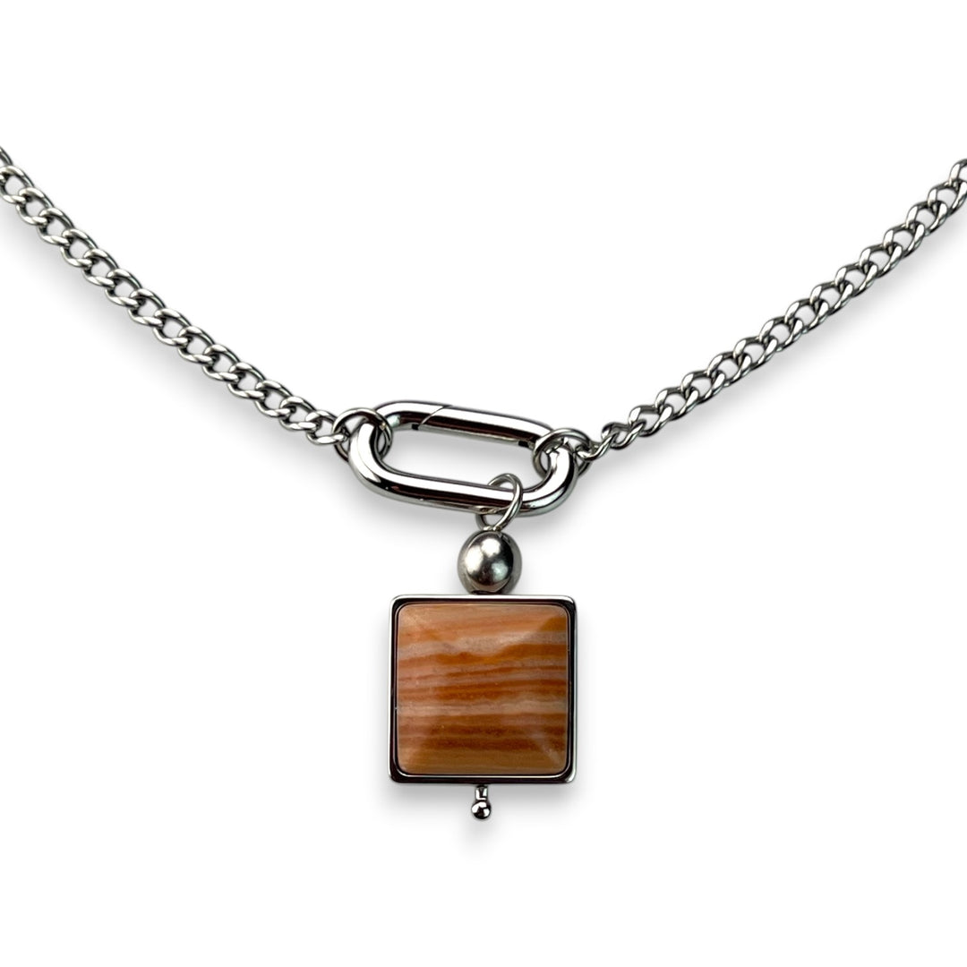 MiraLink™ of the Month - 1 Cushion Element on Curb Necklace