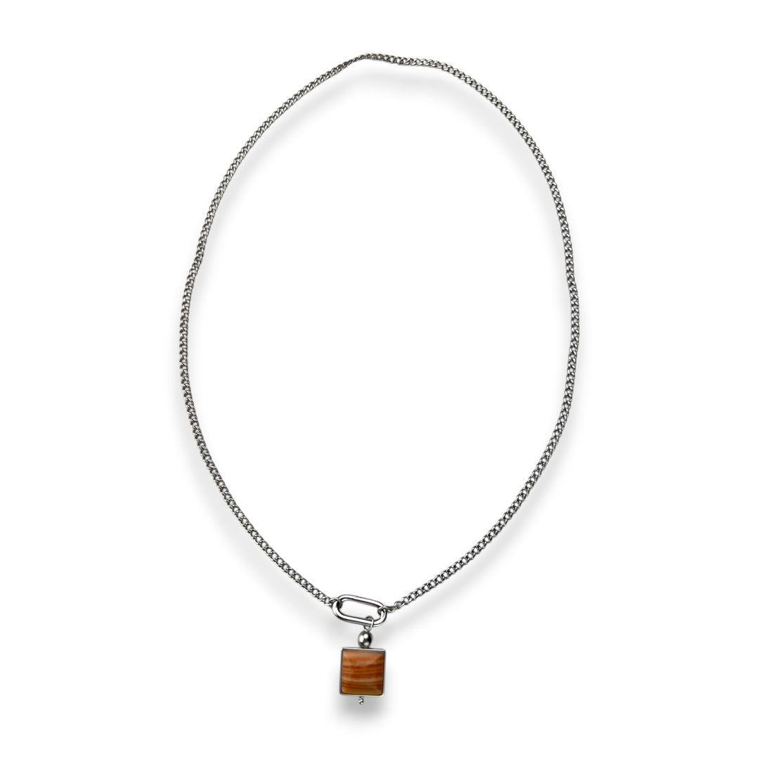 MiraLink™ of the Month - 1 Cushion Element on Curb Necklace