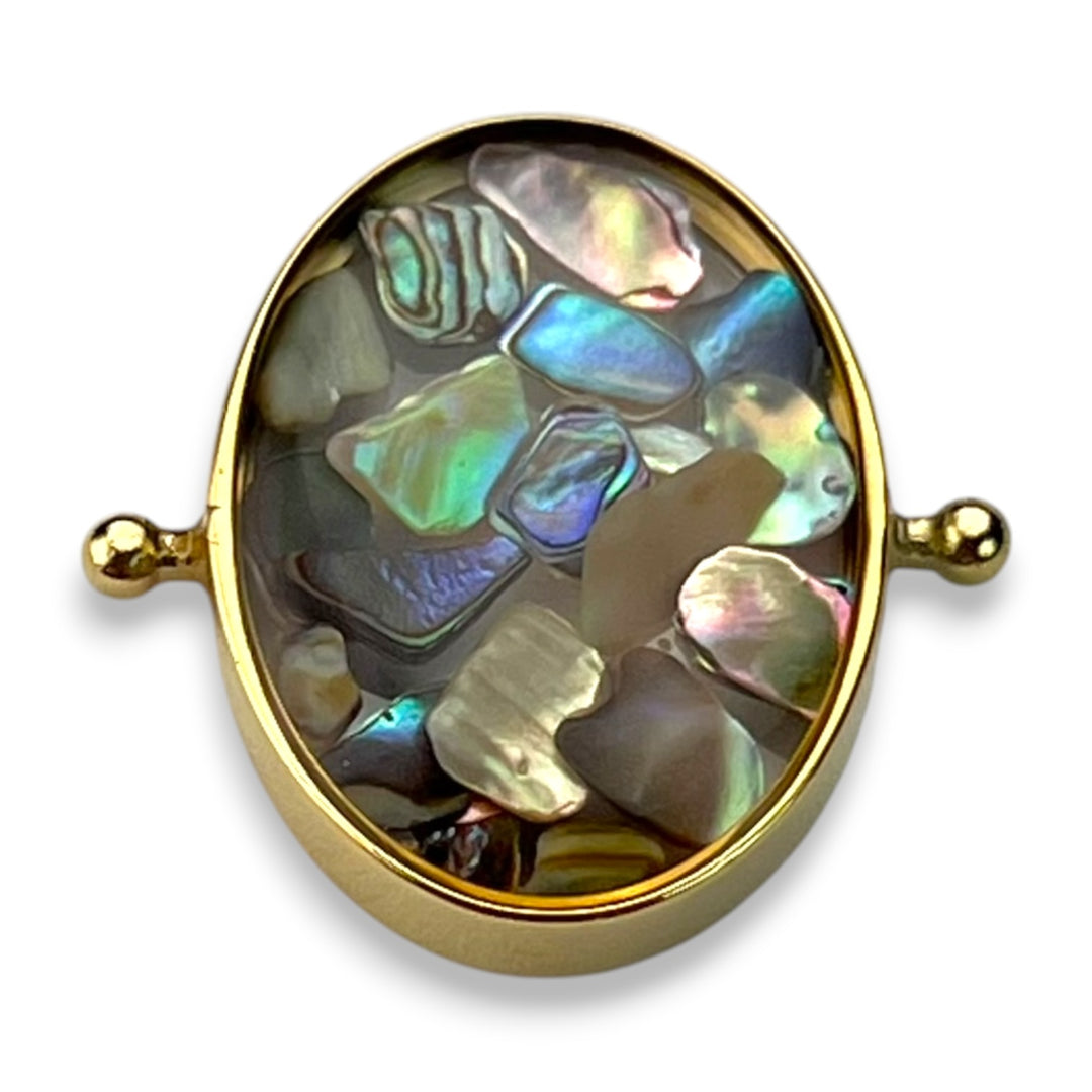 Abalone Shell Oval Crystal Confetti Encapture™ Element