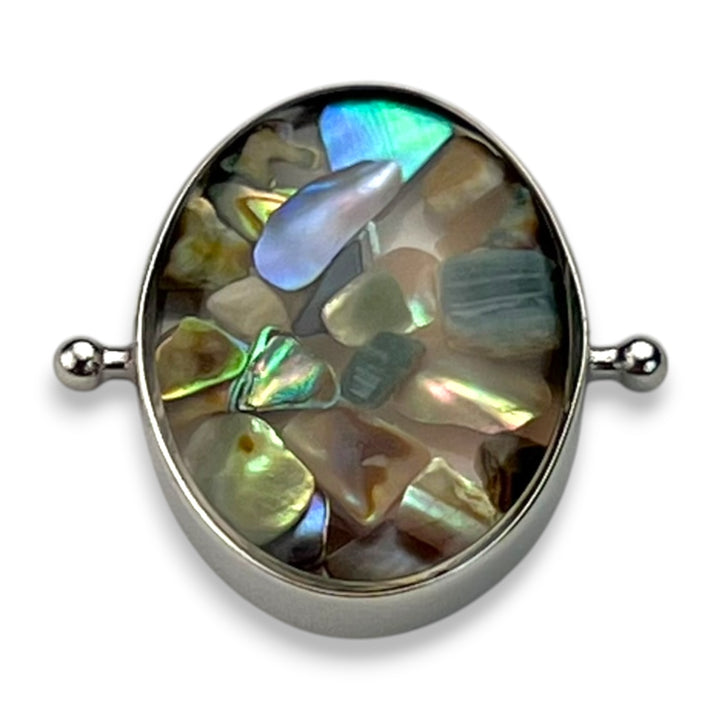 Abalone Shell Oval Crystal Confetti Encapture™ Element