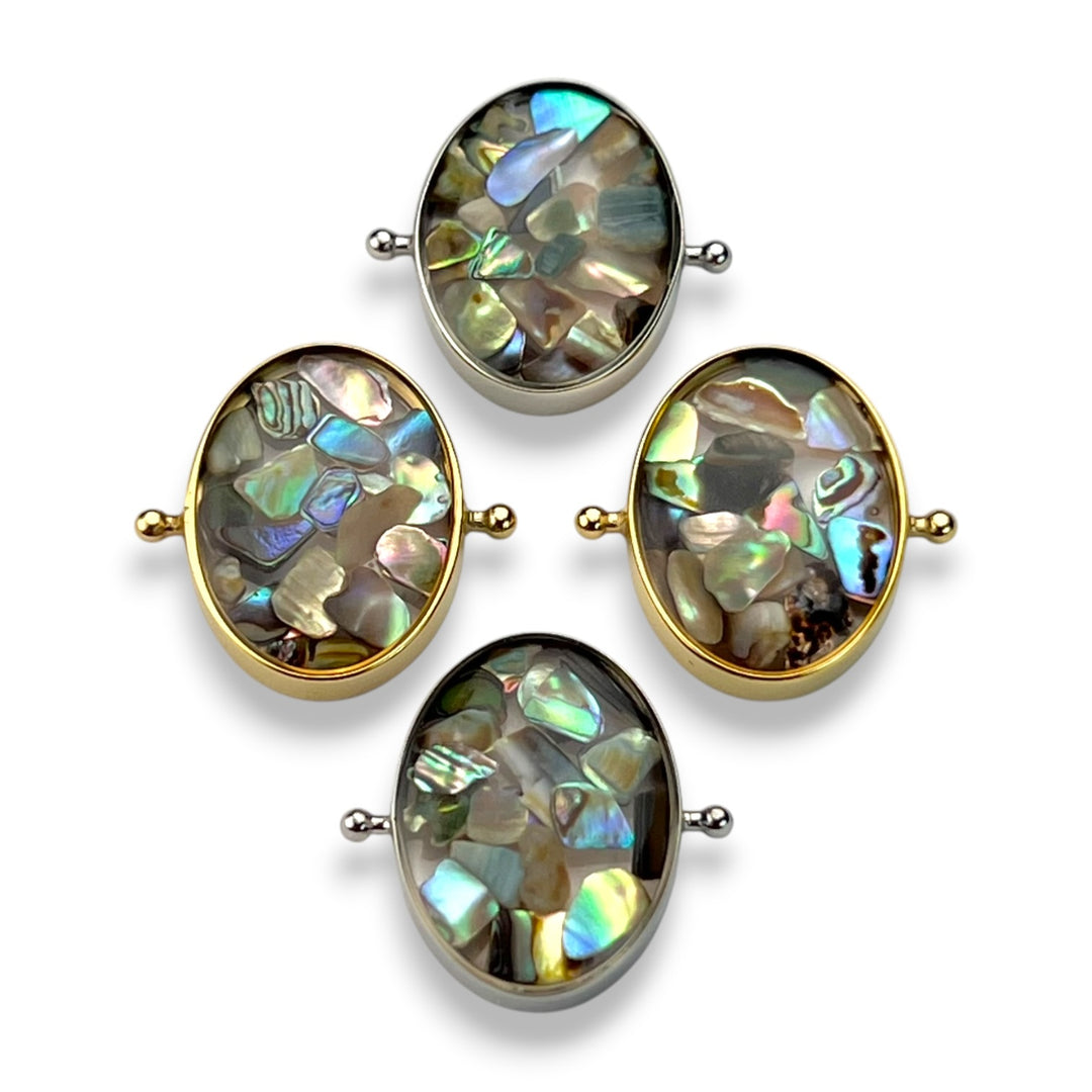Abalone Shell Oval Crystal Confetti Encapture™ Element
