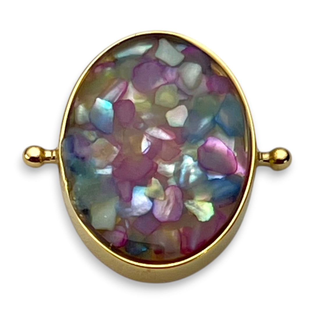 Aurora Pearl Oval Crystal Confetti Encapture™ Element