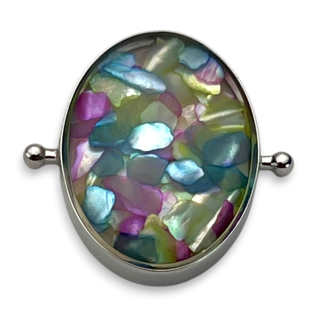Aurora Pearl Oval Crystal Confetti Encapture™ Element