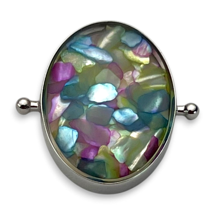 Aurora Pearl Oval Crystal Confetti Encapture™ Element