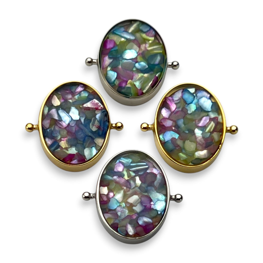 Aurora Pearl Oval Crystal Confetti Encapture™ Element