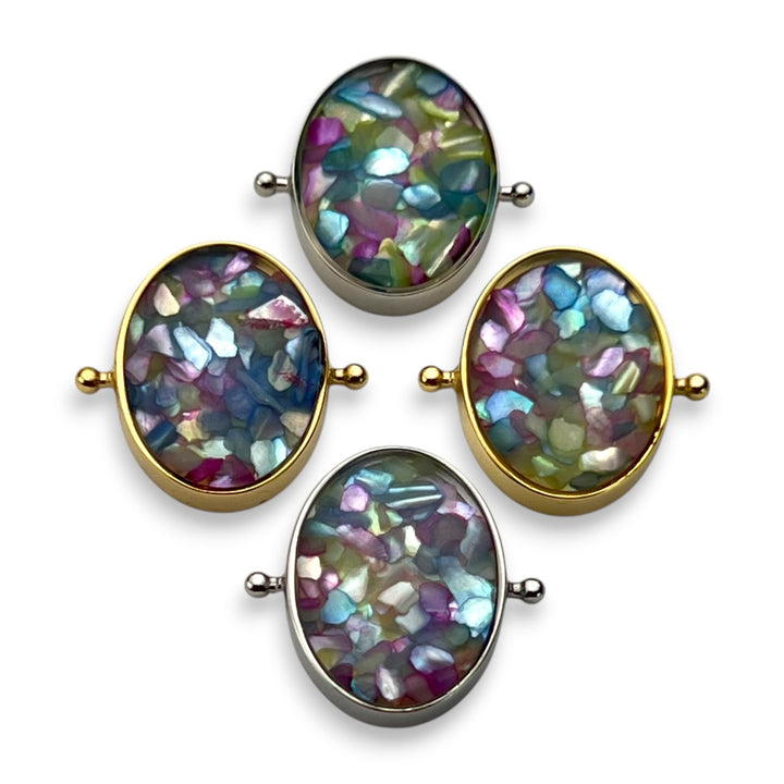 Aurora Pearl Oval Crystal Confetti Encapture™ Element