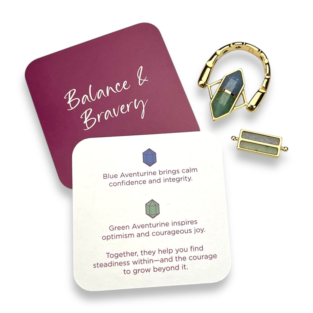 Balance & Bravery SoulStack™ 2 Element CrownCut™ Fidget Ring Set