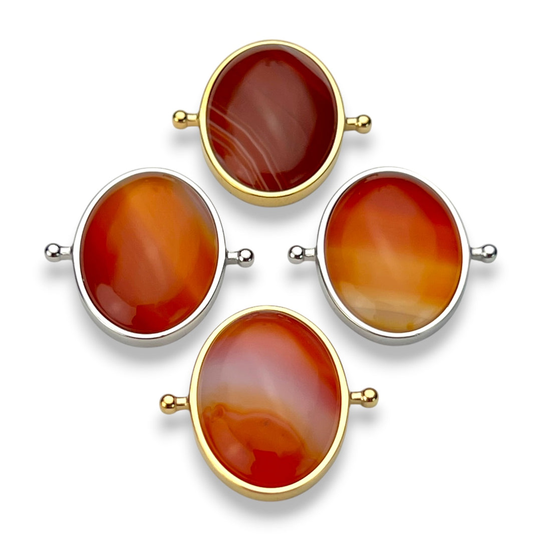 Banded Red Agate Oval Crystal Element