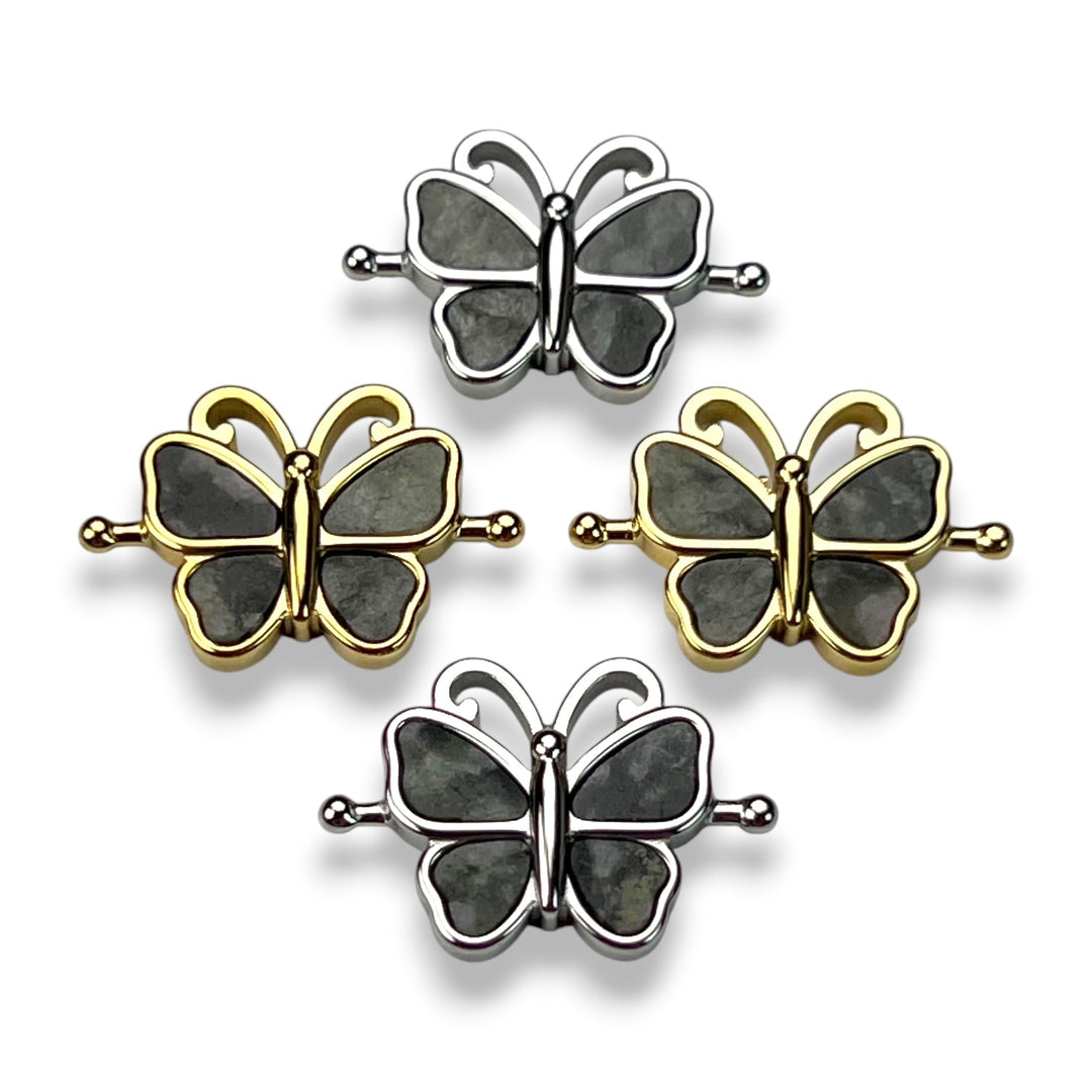 Black Picasso Jasper Crystal Butterfly Element