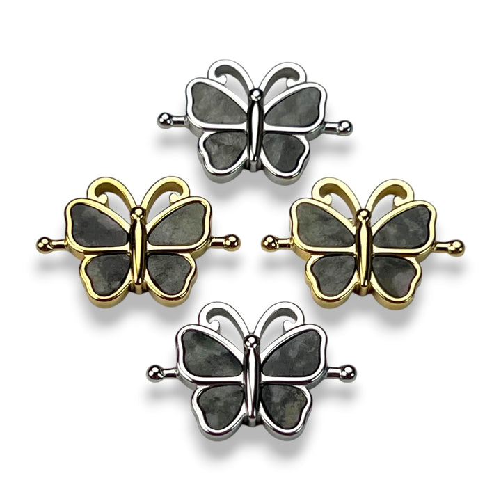 Black Picasso Jasper Crystal Butterfly Element