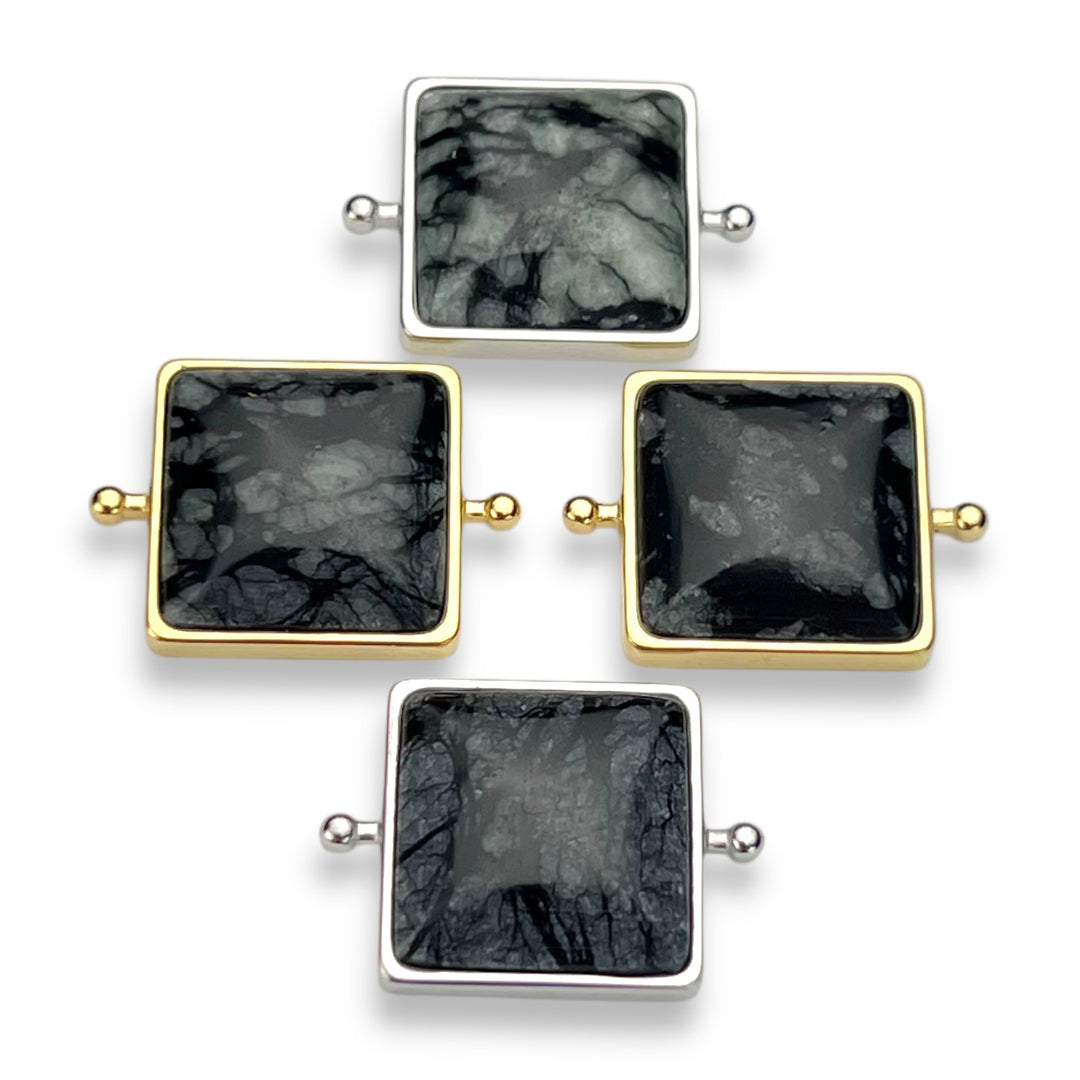 Black Picasso Jasper Cushion Crystal Element