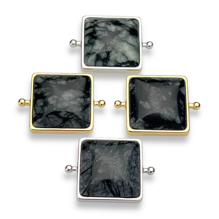 Black Picasso Jasper Cushion Crystal Element