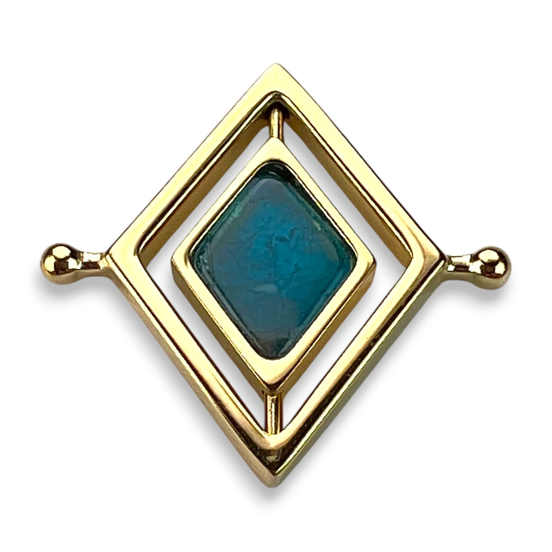 Blue Apatite Diamond HaloSpin™ Crystal Element