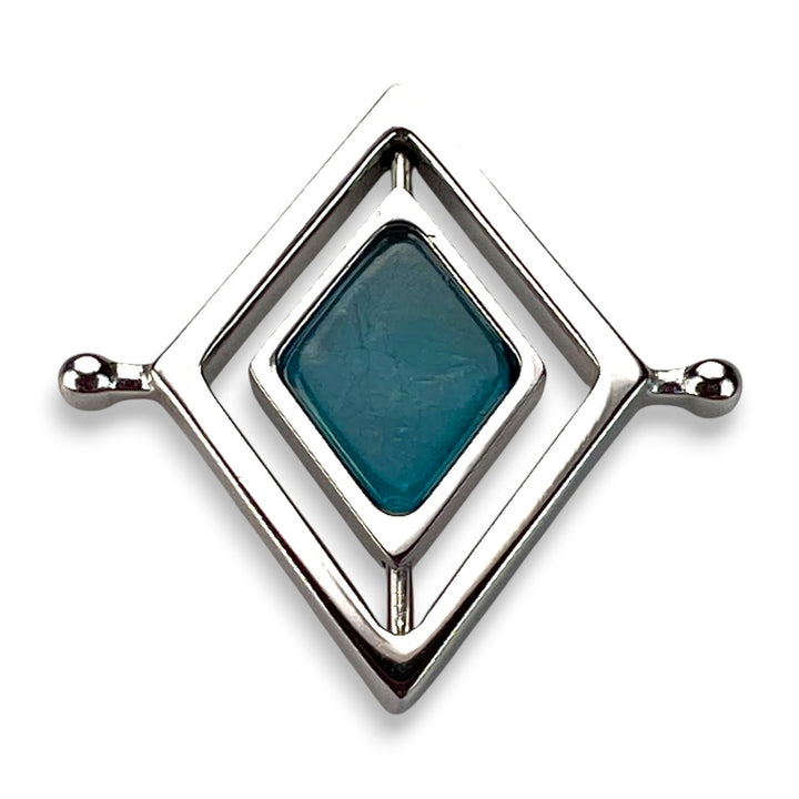 Blue Apatite Diamond HaloSpin™ Crystal Element